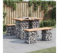 vidaXL Banc de jardin en gabions 100x70x72 cm pin massif