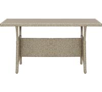 vidaXL Table de jardin Gris 120x70x66 cm Poly rotin
