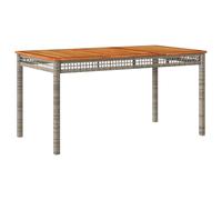 vidaXL Table de jardin Gris 140x80x75 cm Poly rotin Acacia