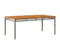 vidaXL Table de jardin 180x90x75 cm Gris poly rotin et acacia