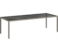 vidaXL Table de jardin Gris 250 x 100 x 75 cm Poly-Rattan
