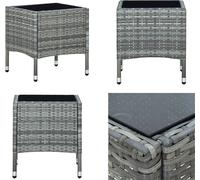vidaXL Table de jardin Gris 40x40x45 cm Poly Rotin - Table de jardin - Tables - Tables