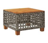 vidaXL Table de jardin Gris 55x55x36 cm en poly rotin et acacia
