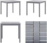 vidaXL Table de jardin Gris 80x80x74 cm Acacia Massivholz - Table de salle à manger - Tables de salle à manger