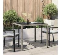 vidaXL Table de Jardin Gris 90 x 90 x 75 cm polyrotin