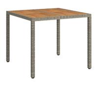 vidaXL Table de jardin Grise 90 x 90 x 75 cm en polyrotin