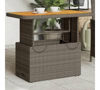 vidaXL Table de jardin Gris 90x55x71 cm Poly rotin et bois d'acacia