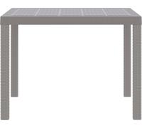 vidaXL Table de jardin gris clair 100 x 100 x 73 cm Poly-Rattan