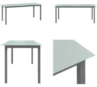 vidaXL Table de jardin gris clair 190x90x74 cm Aluminium et verre - Table de jardin - Tables - Tables