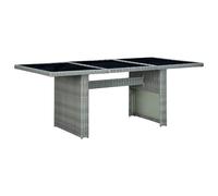 vidaXL Table de jardin résine tressée verre trempé