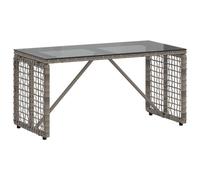 Vidaxl Table De Jardin Gris Et Noir 80 X 40 X 40 Cm Rattan Pe Et Verre