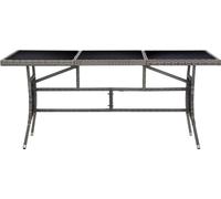 vidaXL Table de jardin grise 170 x 80 x 74 cm en polyrotin