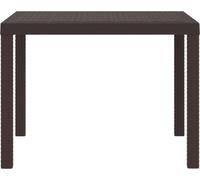 vidaXL Table de jardin marron 100 x 100 x 73 cm Poly-Rattan