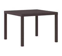 vidaXL Table de jardin marron 100 x 100 x 73 cm Poly-Rattan