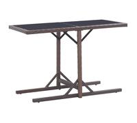 vidaXL Table de jardin Marron 110x53x72 cm Verre et résine tressée