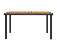 vidaXL Table de jardin marron 140x90x74 cm Aluminium et WPC
