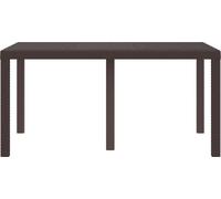 vidaXL Table de jardin marron 150 x 100 x 73 cm Poly-Rattan