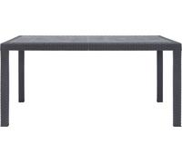 vidaXL Table de jardin Marron 150x90x72 cm Plastique Aspect de rotin