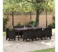 vidaXL Table de jardin extensible 250x100x73 cm Marron Plastique synthétique pour 8 personnes