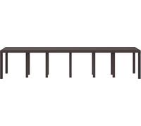 vidaXL Table de jardin marron 350 x 100 x 74 cm en polyrotin