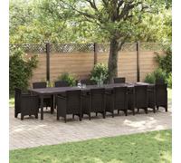 vidaXL Table de jardin marron Poly-Rattan 400 x 100 x 73 cm