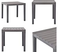 vidaXL Table de jardin Mocca 78 x 78 x 72 cm plastique - Table de jardin - Tables de jardin - Table de salle à manger