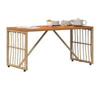 vidaXL Table de Jardin Naturel 80 x 40 x 40 cm Acier et Rattan Poly, Table de Jardin et terrasse, Design Rustique, résistant aux intempéries, Cadre en Acier Robuste, Repas en extérieur