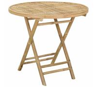 vidaXL Table de Jardin Naturel 80 x 70 cm Bambou, Table de Jardin Moderne, Pliante et Convertible, pour extérieur, Gain de Place, éco-Friendly