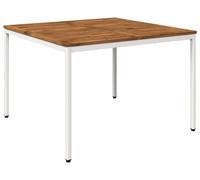 vidaXL Table de jardin, naturelle et blanche, 110 x 108,5 x 75 cm