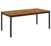 vidaXL Table de jardin, naturelle et noire, 180 x 88,5 x 75 cm