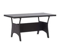 Vidaxl Table De Jardin Noir 120x70x66 Cm Résine Tressée Noir