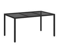 vidaXL Table de Jardin Noir 150 x 90 x 75 cm polyrotin | Conçu pour durer, Juste un coup de chiffon et c'est bon, Se déplace facilement