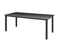 vidaXL Table de jardin noire 190x90x74 cm Aluminium et verre
