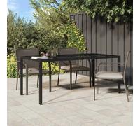 vidaXL Table de Jardin Noir 190 x 90 x 75 cm polyrotin