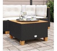vidaXL Table de jardin 55x55x36 cm poly rotin et acacia noire