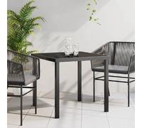 vidaXL Table de jardin noire 80 x 80 x 73 cm en métal
