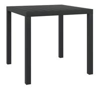 vidaXL Table de jardin Noir 80 x 80 x 74 cm Aluminium et WPC