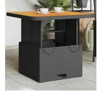 vidaXL Table de jardin noir 80x80x71 cm résine tressée et bois acacia 368269