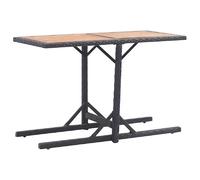 vidaXL Table de jardin noire en bois massif d'acacia et poly rotin