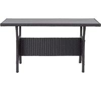 vidaXL Table de jardin 120x70x66 cm poly rotin noire