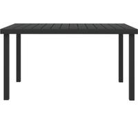 vidaXL Table de jardin noire 140x90x74 cm Aluminium et WPC