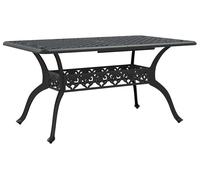 vidaXL Table de jardin en aluminium coulé 150 x 90 x 72 cm Noir
