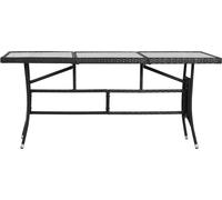 vidaXL Table de jardin noire 170x80x74 cm Poly rotin