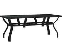 vidaXL Table de jardin noire 180x80x70 cm acier et verre