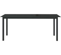 vidaXL Table de jardin noire 190x90x74 cm aluminium et verre