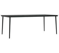 vidaXL Table à dîner de jardin noire 200x100x74 cm acier et verre