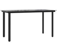 vidaXL Table de jardin 319284 200x100x74 cm Acier et verre trempé Noir