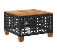 vidaXL Table de jardin noire 55x55x36 cm Poly rotin acacia
