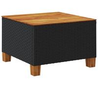 vidaXL Table de jardin noire 55x55x36 cm Poly rotin acacia
