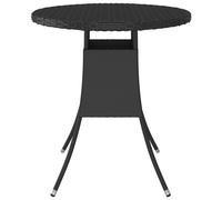 vidaXL Table de jardin noire 70x70x73 cm Poly rotin
